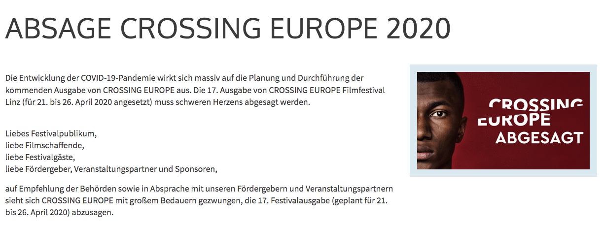 CrossingEurope_Absage
